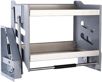 Keuken Plank Mand - Uittrekbare Lades - Kruiden Opslag - Roestvrij Staal - 46x30x52cm - Zilver