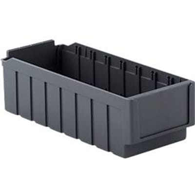 Stellingbak RK 421, polypropeen, L 408 x B 162 x H 115 mm, 8 vakken, voor kastdiepte 400 mm, ijzer grijs, gerecycleerd kunststof, set van 16 stuks