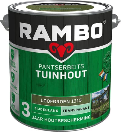 Rambo Pantserbeits Tuinhout Zijdeglans Transparant - Gelijkmatig Vloeiend - Loofgroen - 2.5L