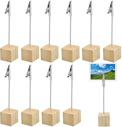 20 Stuks Fotohouders op Standaard - Metalen Klem en Memobasis - Cliphouders en Boodschap Pin - Voor Decoratie van Kantoor, Bruiloft, Feest en Thuis