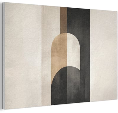 Akoestisch wandpaneel 60x40 cm - Vilt schilderij Geometrische - Vormen - Wit - Akoestische panelen - Geluidsdempende wanddecoratie - Geluidsisolatie woonkamer - Muurdecoratie geluidspanelen