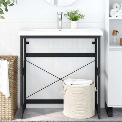 vidaXL - Wastafelframe - 79x38x83 - cm - ijzer - zwart
