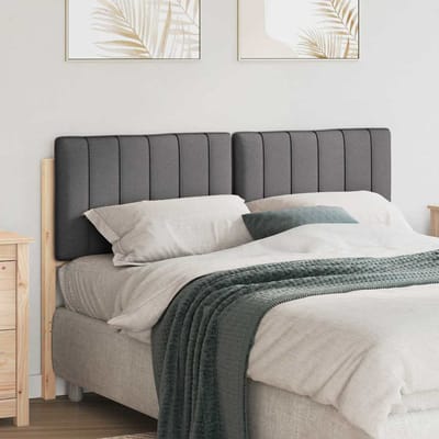 vidaXL - Gestoffeerd - hoofdbord - Bruin - en - Donkergrijs - 140 - cm
