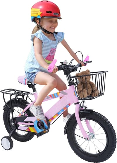 Kinderfiets - Loopfiets - Leren Fietsen - Met Zijwieltjes - 14 Inch - Roze