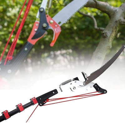 Telescopische takkenschaar - Paal snoeischaar Takkenknipper - Hoge takken snoeien - Verstelbare aluminium paal - 5.4 meter - Zilver