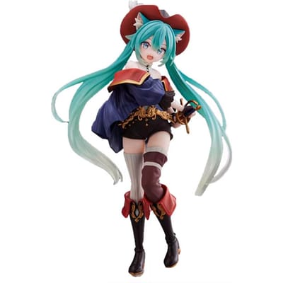 Nouvelle Figurine d'Action de Bureau Hatsune Miku Pays des Merveilles Miku Le Chat Botté Figurine Anime Fille Kawaii Modèle Jouet Décor Adorable blue