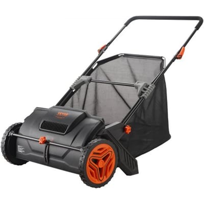 VEVOR Push Lawn Sweeper 53,5cm Veegbreedte Push Lawn Sweeper 99L Capaciteit van De Opvangmand 112x67x90cm Push Lawn Sweeper Verstelbaar voor Het Opvegen van Bladeren, Gemaaid Gras, Kleine Takken