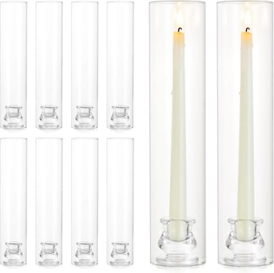 Set van 10 Winddichte Kandelaar - 30cm Hoge Conische Kaarsstandaard voor Binnen en Buiten