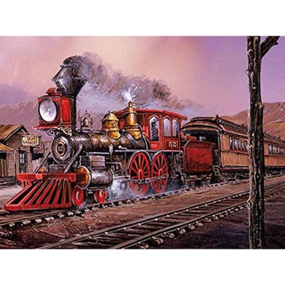 5D DIY Diamond schilderij trein borduurwerk mozaïek kruissteek strass decor 20X30CM gray