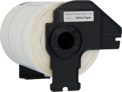 Dappaz - 3 stuks Brother DK-11241 Compatible Verzendlabel - 102 x 152 mm - 200 labels per rol - Zwart op wit - Papier - Etiketten - Geschikt voor Brother labelprinters