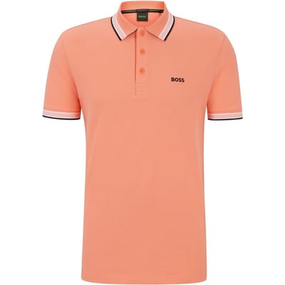 Boss Herenpoloshirt ‘Paddy’ met contrasterende boorden (Rood)