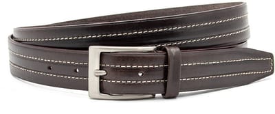 Sportieve donkerbruine pantalon riem - Heren riem - 3 cm breed - Leer - Jeans riem - Sportief - Maat 85