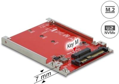 Delock 2.5″ Converter U.2 SFF-8639 > M.2 NVMe Key M - 7 mm