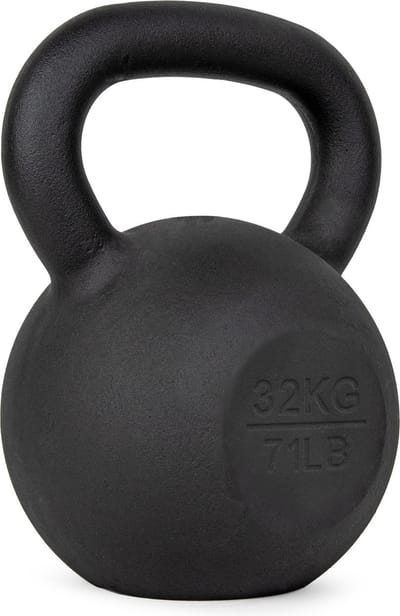 VirtuFit Kettlebell Pro - Kettle Bell - Gietijzer - 32 kg - Zwart - Sport Gewicht - Ergonomische & Brede Handgreep - Geschikt voor CrossFit & Fitness - Conditietraining