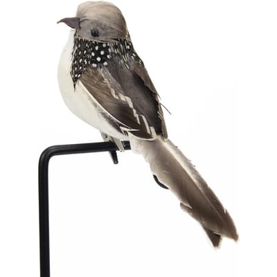 1 ST Tuin Bloem Decoratie Kunstmatige Veer Vogel, Schuim Veer Nep Mus, Imitatie Vogel Sieraden grijze kleur