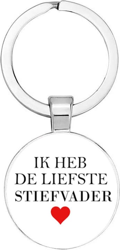 Akyol - Ik heb de liefste stiefvader Sleutelhanger - liefde - de liefste stiefvader - familielid - cadeautje voor stiefvader - familie - beste ooit - cadeau - verjaardag - kado - geschenk - gift - verrassing - liefste ooit - 2,5 x 2,5 CM