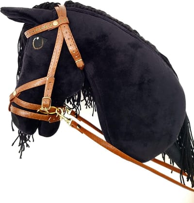 Hobby Paard - Speelgoedpaard Stokpaard - Kinderspel Binnen - Handgemaakt Kwaliteit - 70 cm Lengte - Zwart