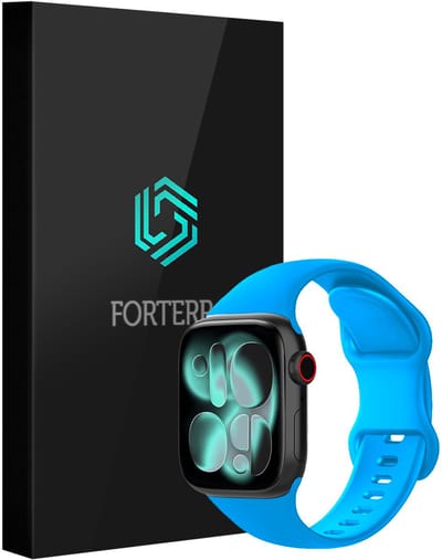 Smartwatchbandje Geschikt voor Apple Watch 1, 2, 3, 4, 5, 6, 7, 8, 9, 10, 11, SE - 42/44/45/46 mm - Verstelbaar Siliconen Bandje - Blauw