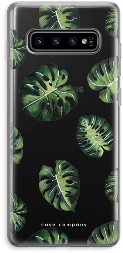 Case Company® - Hoesje geschikt voor Samsung Galaxy S10 Plus hoesje - Tropische bladeren - Soft Cover Telefoonhoesje - Bescherming aan alle Kanten en Schermrand