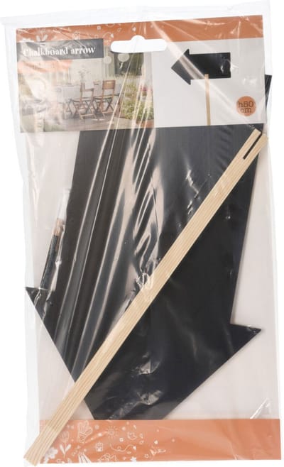 Krijtbord pijl op stok houten schoolbord 50cm decoratie.