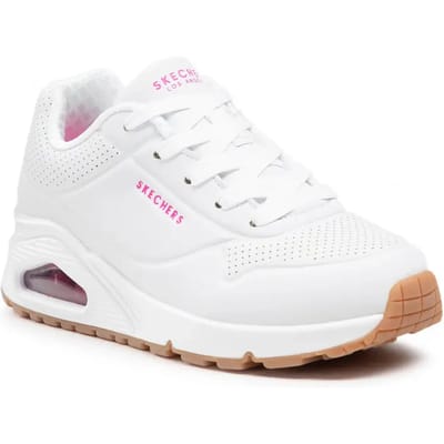 Skechers Uno - Stand On Air Meisjes Sneakers - White/Hot Pink