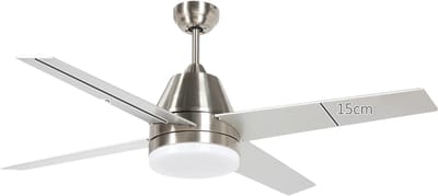 Livano Plafondventilator - Met Verlichting - Plafond Ventilator - Met Lamp - Plafonniere Met Ventilator - Met Licht - Zilver - 130cm