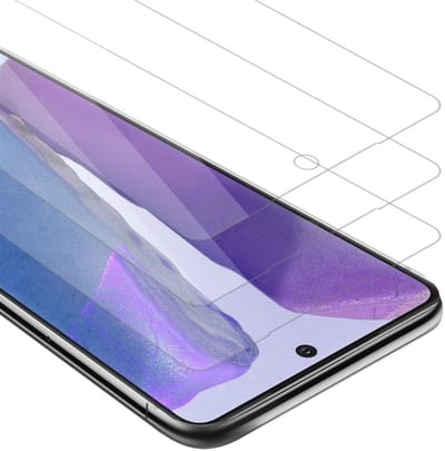 Cadorabo 3x Screenprotector geschikt voor Samsung Galaxy NOTE 20 - Beschermende Pantser Film in KRISTALHELDER - Getemperd (Tempered) Display beschermend glas in 9H hardheid met 3D Touch