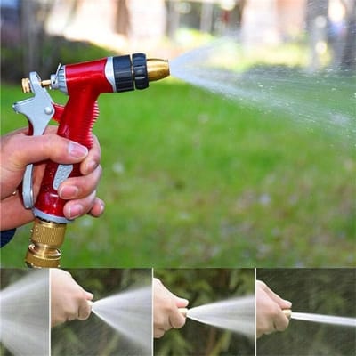 Tuinslang Mondstuk - Waterspuitpistool Sproeier - Tuin en Auto Wassen - Variabele Stroom en Patronen - 1 Gram - Zilverkleurig