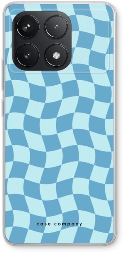 Case Company® - Hoesje geschikt voor Xiaomi Poco F6 Pro hoesje - Grid Blauw - Soft Cover Telefoonhoesje - Bescherming aan alle Kanten en Schermrand
