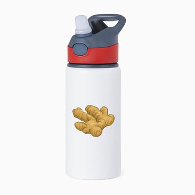 Hacebo® - Gembers waterfles met rietje rood - Gember - Groente liefhebbers - Wortelknol - Gemberwortel - water fles - 650ML