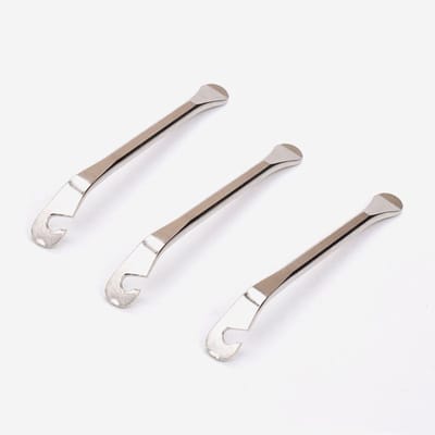Daity 3 bandenlichters voor fietsen - een roestvrijstalen bandenschep (voor het repareren van binnenbanden) en ijzeren gereedschap voor het wisselen van fietsbanden – geschikt voor racefiets- en mountainbikebanden (zilver).