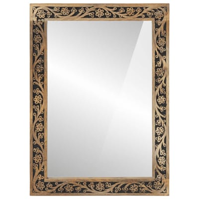 vidaXL - Badkamerspiegel - 50x70x2,5 - cm - massief - mangohout - en - glas