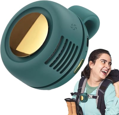 Clip‑loze‑bladen‑ventilator – stil, 360° draaibaar, batterijgevoed, voor hals, riem, wandelen en kamperen