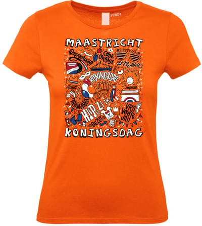 Dames t-shirt Maastricht Oranjekoorts | Oranje Dames | maat XS