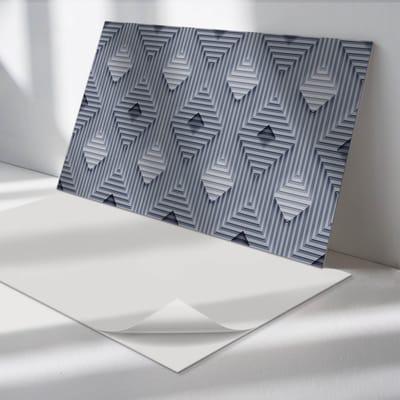 Wallfluent Vinyl Tegels - Meerlagig Geometrisch Patroon Zelfklevende PVC Tegels - 40 cm x 20 cm - Grijs Vinyl Tegels - 10 stuks - Rechthoek PVC Tegels - Patroon Plaktegels - Vinyl Vloer Tegels - Plaktegels Keuken en Badkamer