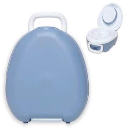 Draagbaar Potje - Reis Potje - Zindelijkheidstraining - Lekvrije Afwerking - 26 cm - Blauw Pastel