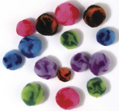 Rayher Pompons - 100x stuks - verschillende kleuren en formaten - knutsellen