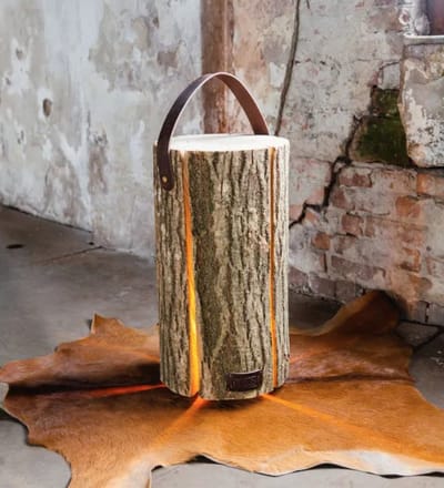 LM-Collection Boomstam schors Vloerlamp - ø25x45 cm - E27 - Naturel /Bruin - Hout - vloerlampen woonkamer, vloerlamp zwart, vloerlamp industrieel, vloer lamp, vloerlampen landelijk, staande lampen woonkamer, staande lampen, staande lamp industrieel