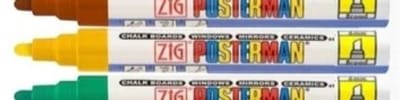 Securit Zig Posterman waterbestendige stift - geel - 2 mm - medium