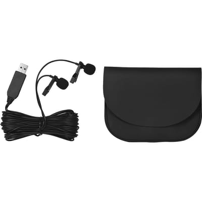 Microphone Lavalier à double tête USB, 6m/4.5m/1.5m, micro omnidirectionnel à clipser pour ordinateur, pour enregistrement vidéo et Audio sous Windows et Mac 6m cable length