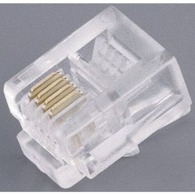TRU COMPONENTS Modulaire stekker TC-2525002 Stekker, recht Aantal polen: 6P6C Aantal polen (sensoren) 6P6C Transparant 100 stuk(s)