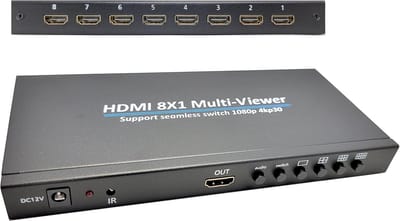 DrPhone MultiVision2 - Multi HDMI Viewer - 8x1 Quad Multi-Viewer - Switch Naadloze Schakelaar - 1080p 4K 30Hz- 6 weergavemodi - 8 IN 1 UIT HDMI-Schakelaar 8 poorten met afstandsbediening