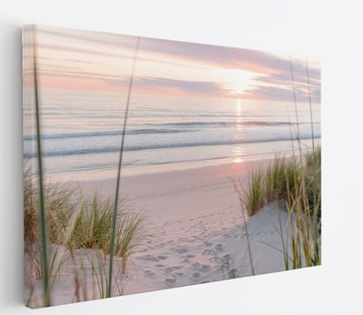 Saammp - Canvas Schilderij - Strand En Zee - duinen - Planten - 45x30 - Foto op canvas - Wanddecoratie - muurdecoratie Woonkamer - Slaapkamer decoratie - Canvas Print