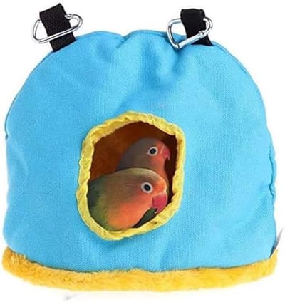Papegaaiennest pluche hangmat, warme winterhangmatkooi accessoires, voor huisdieren, vogels, ronde hangschommels, kooidecoratie, kleine dieren (M)