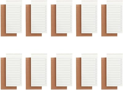 SnelShoppen - 10 Mini Notebooks in Ruitdesign, Afneembare Draagbare Notitieboekjes 14 × 7 cm voor Aantekeningen, Lijsten en Boekhouding