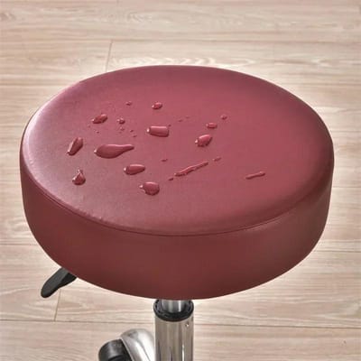 1pc Housse de Tabouret Rond en Cuir PU Imperméable Housse de Tabouret de Bar Couleur Unie Tout Inclus Housse de Chaise Pivotante Restaurant Hôtel 1Pc brown