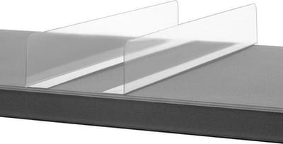 Vakverdelers - vakverdeling  zelfklevend - 300 mm lengte - 40 mm hoog - 12 mm vliestape - hard PVC - 10 stuks