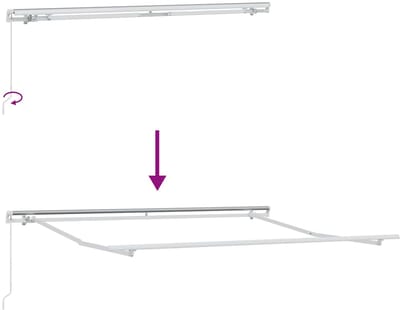 vidaXL - Uitschuifbare - luifel - Zand - 3 - x - 2,5 - m - Polyester - en - Aluminium