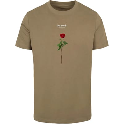 Mister Tee - Lost Youth Rose Heren T-shirt - XS - Olijfgroen