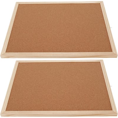 2 Pièces Tableaux en Liège 30x40cm avec Cadre en Bois Murs de Bureau Décoratifs à Suspendre Punaises Avis Mémo Bulletin